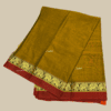 Green Elephant Border Kanchi Cotton Silk Saree - Image 5