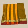 Green Elephant Border Kanchi Cotton Silk Saree - Image 4