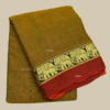 Green Elephant Border Kanchi Cotton Silk Saree