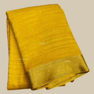 Yellow Pure Brocade Mysore Silk Saree