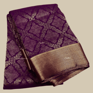 Wine Pure Brocade Mysore Silk Saree