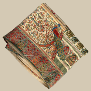 Beige Kashmiri Silk Saree
